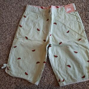 Gymboree Light Green Watermelon Print Kids Shorts